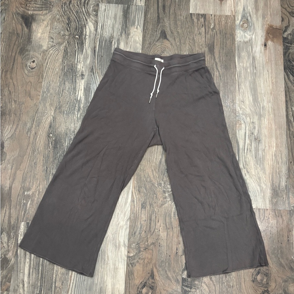 Mate the Label wide leg waffle knit crop pants